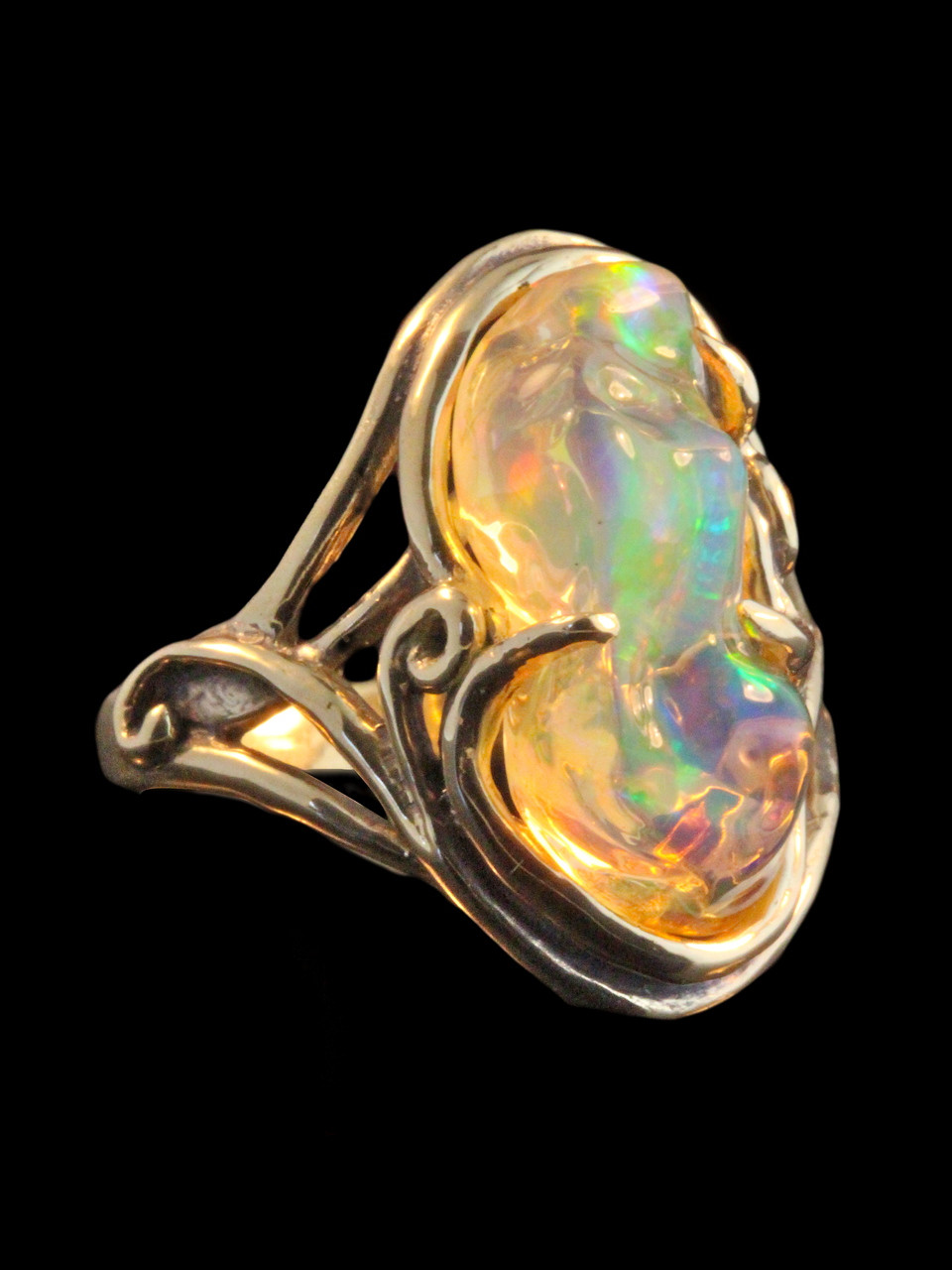 Rainbow Prism Mexican Opal Ring Sold Marty Magic Store