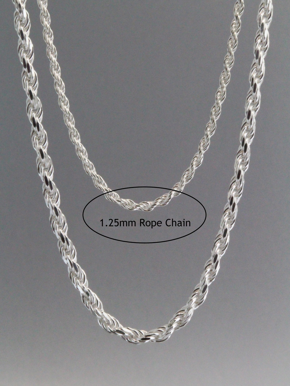 Rope Chain Necklace, Sterling Silver, Men's Necklaces