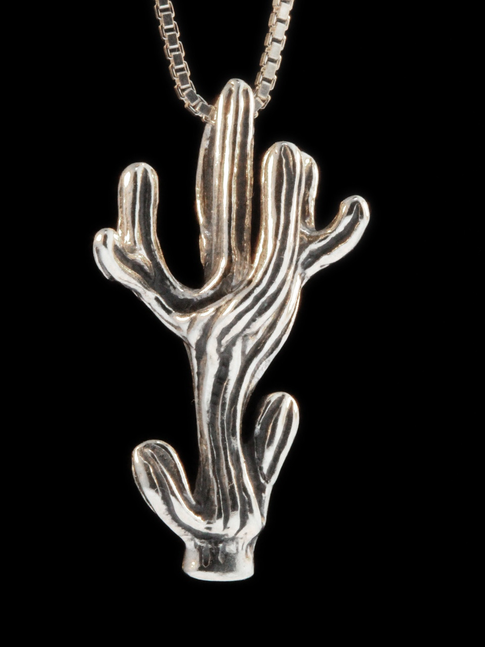 Saguaro Cactus Pendant - Silver - Marty Magic Store
