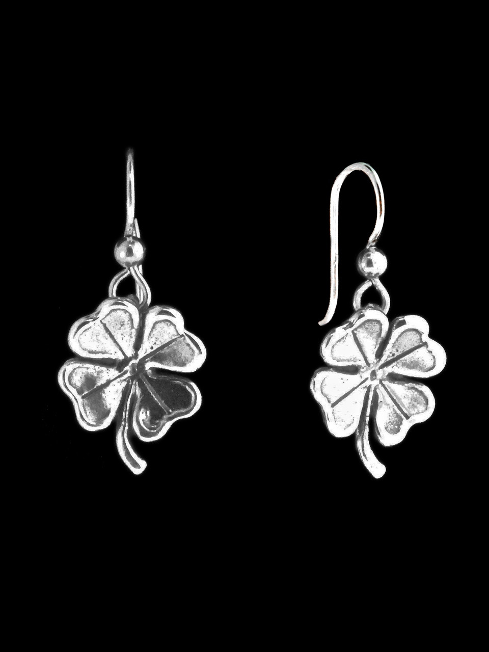 four leaf clover earrings silver