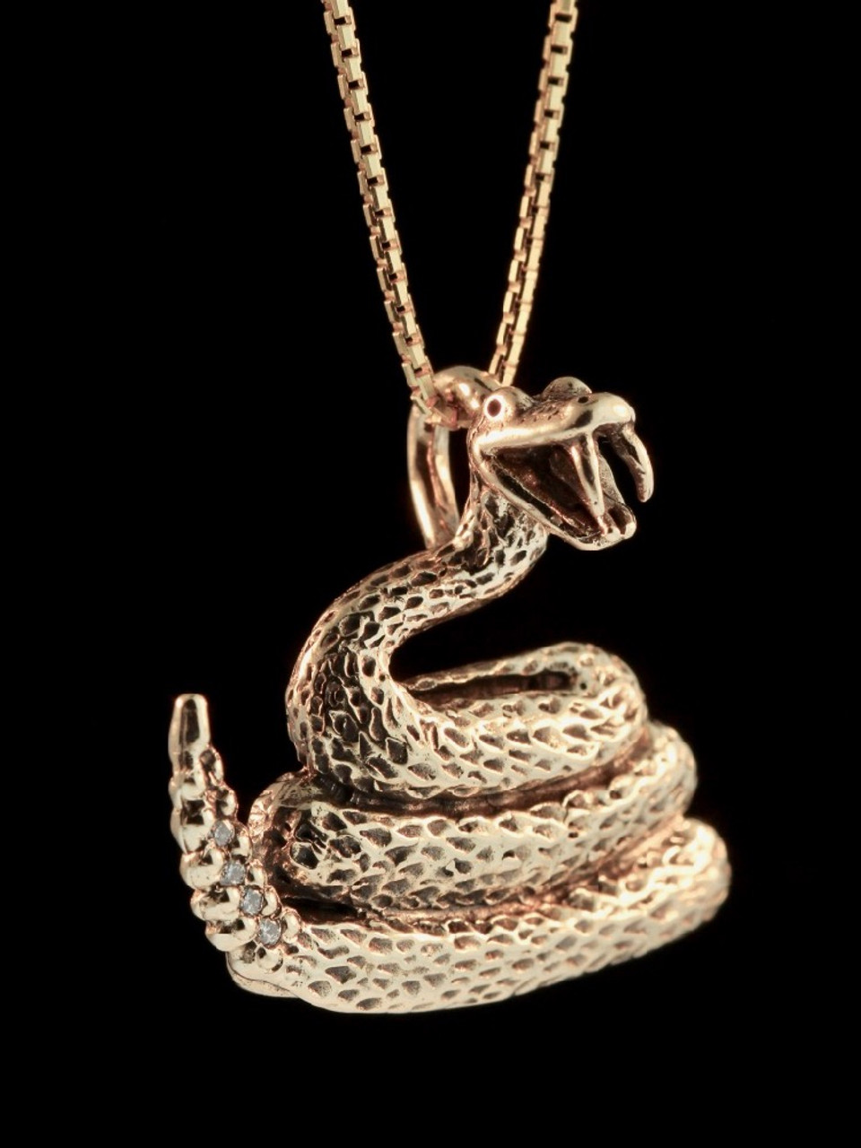 Snake Rattle Necklace (small) — HELIOTROPE — handcrafted in Tucson