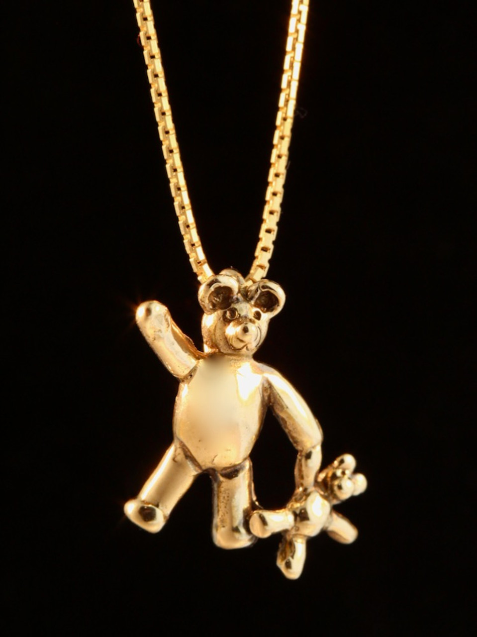 14K Teddy Bear Pendant with Ice Chain Yellow Gold – Alex Diamond Jewelry