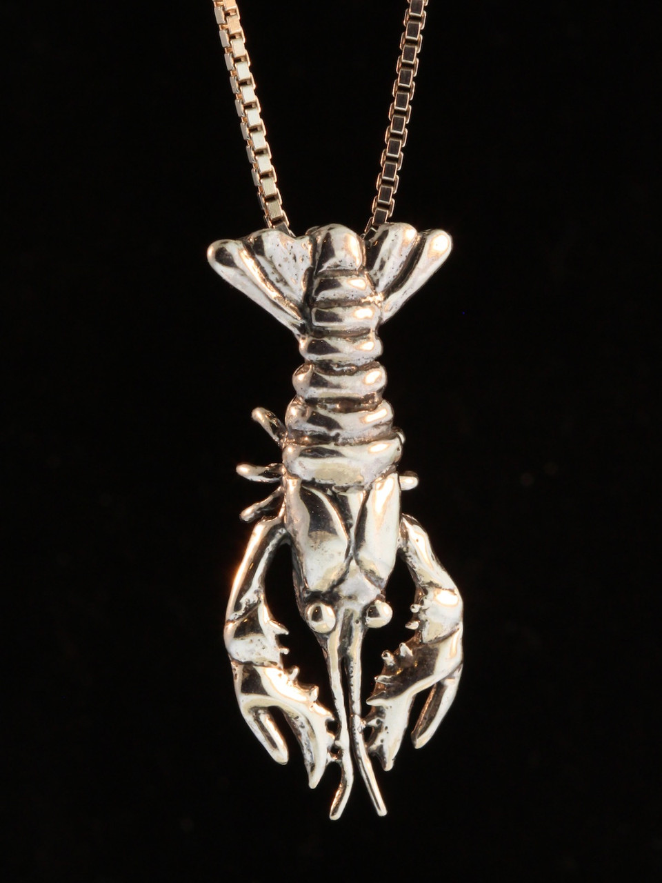 Crawfish Lobster Pendant Silver