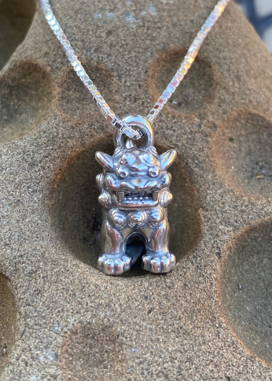 Shisa Foo Dog Lion Charm Silver
