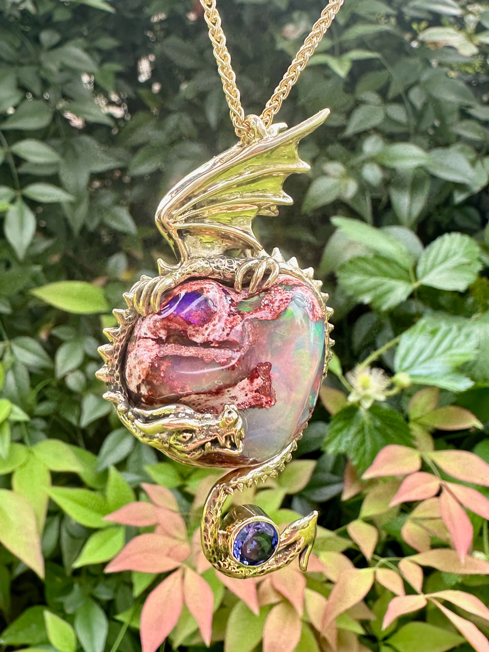 Pura Vida Dragon - Mexican Matrix Opal - 18K Gold - Marty Magic Store