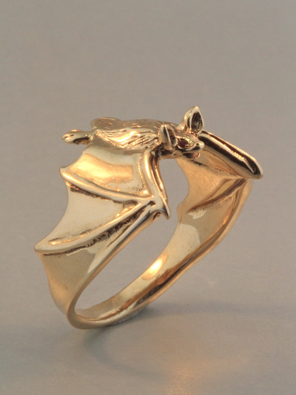 Classic Bat Ring with Ruby Eyes Jewelry