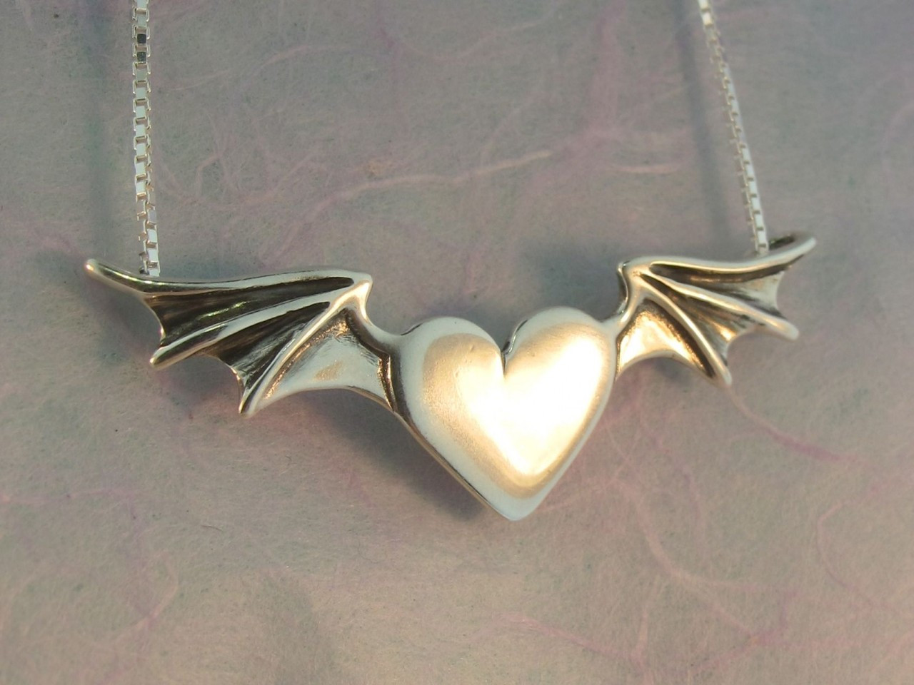 Hearts - Bat Winged Heart Pendant Jewelry