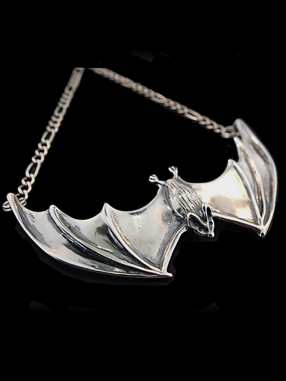 Buy Silver & Mother of Pearl Bat Pendant on Silver Belcher Chain, Online in  India - Etsy