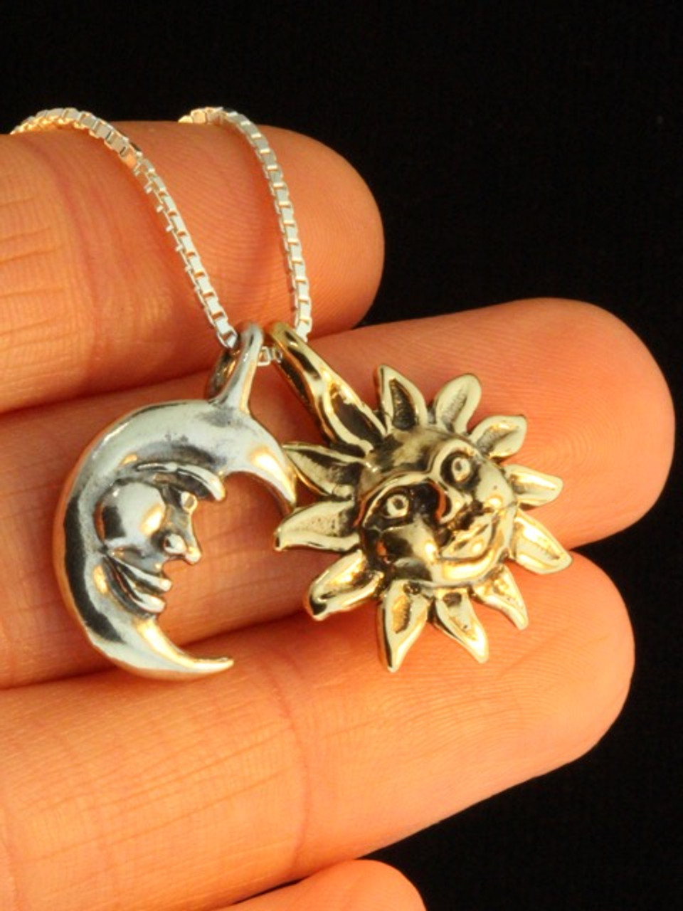 Sun Moon Necklace Solar Eclipse Necklace Celestial Sunshine 