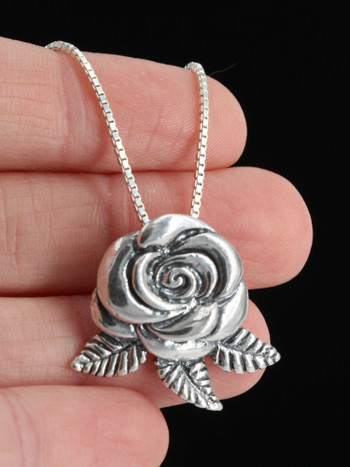 Rose Flower Necklace Sterling Silver Irish Celtic Knot Rose Gold I Lov