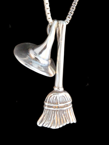 10 Witch Charms With Her Hat and Broom in Silver Metal 13 X 10 Mm Identical  on Both Sides for Your Jewelry Creations -  Denmark