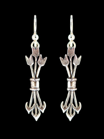 Quiver and Arrow Earrings - Silver