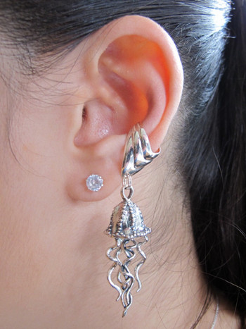 Jellyfish Ear Cuff - Silver