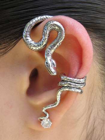Python Snake Ear Wrap - Silver