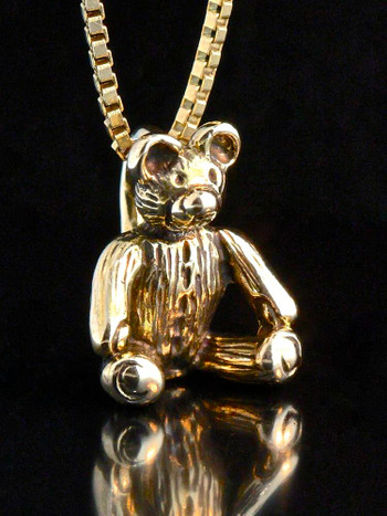 14k Gold Teddy Bear Necklace with Diamond Inlay – Chan Luu