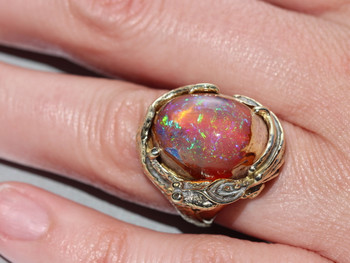 Star Fire Lagoon Dragon Ring - Mexican Matrix Fire Opal - SOLD - Marty ...