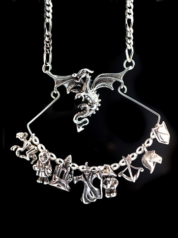 Dragon Charm Holder Collection -  Sterling Silver