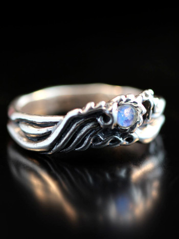 Eternity Wave Ring with Gemstone - Silver