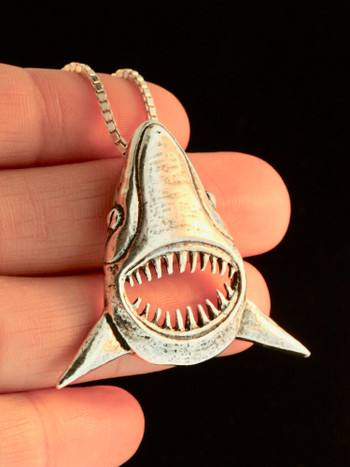 Jaws Shark Pendant - Silver - Marty Magic Store