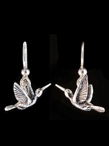 Flitting Hummingbird Earrings in Silver