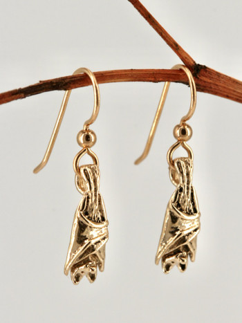 14k Gold Bat Briolette Earrings