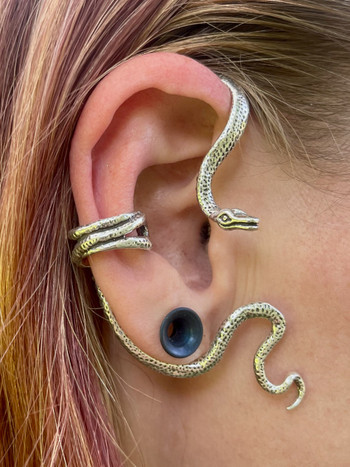 Viper Snake Ear Wrap - Silver
