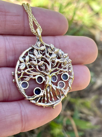 FANCIME Tree Of Life Birthstone Necklace Sterling Uganda