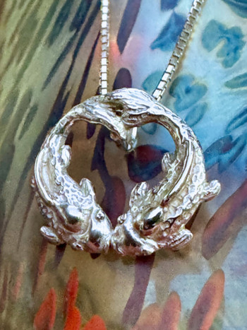 Koi Love Charm - Silver