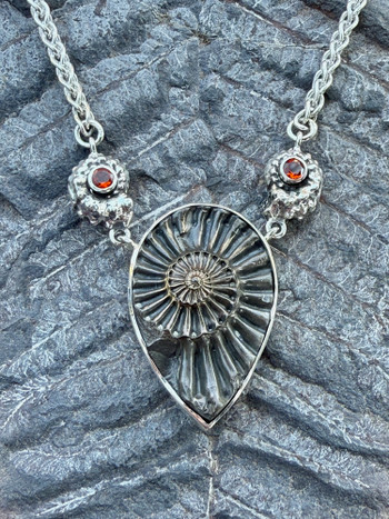 Pyritized Ammonite Neckpiece - Silver