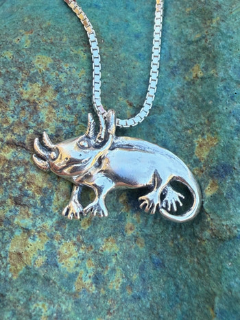 Axolotl Charm - Sterling Silver