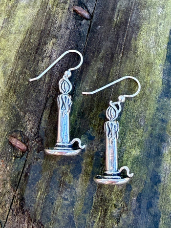 Hope Candle Earrings - Silver