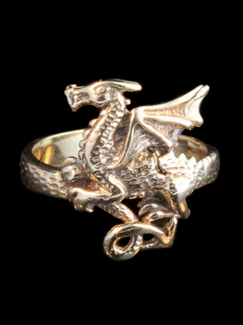 Flat Dragon Ring - 14k Gold