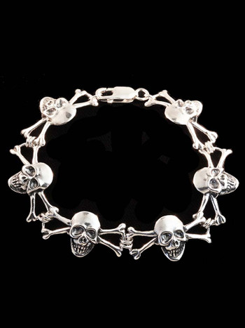 Skull And Crossbone Bracelet in Silver