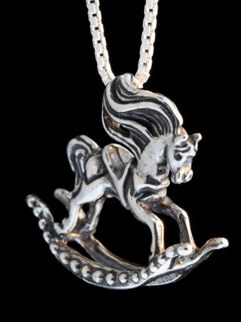 Rocking Horse Charm - Silver