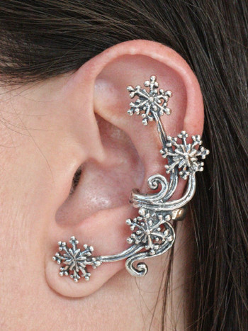 Starburst Ear Cuff in Silver