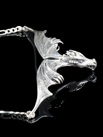 Gothic Dragon Neckpiece with Figero Chain
