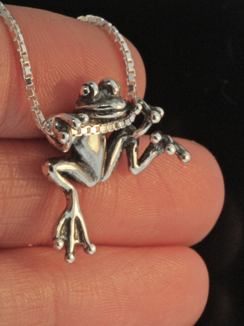 Mammoth Tusk Ivory Handmade Silver Frog Necklace