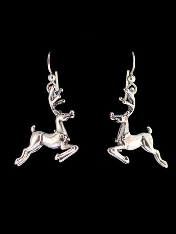 Sterling Silver Reindeer Earrings