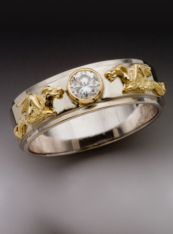 Gold Eternity Dragon Band with Diamond - 14K and 18K Gold