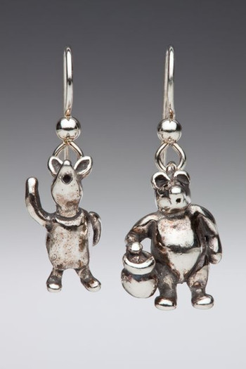 Pooh and Piglet Earrings Jewelry