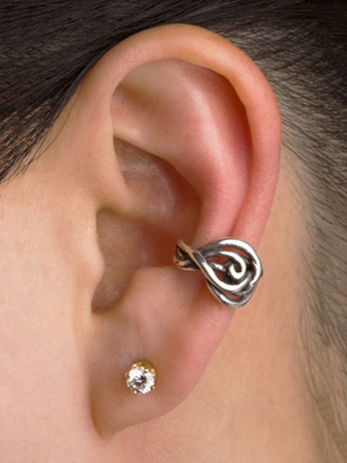 Twisted Ear Cuff in Silver