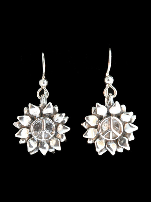 Flower Power Peace Symbol Earrings