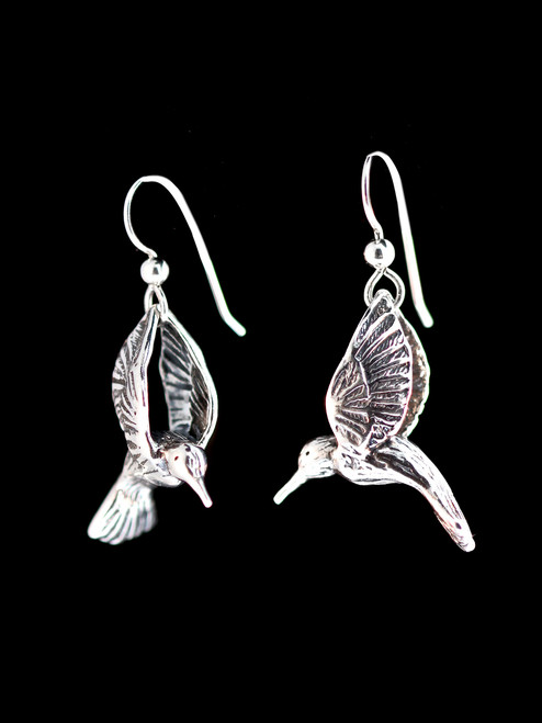 Large Hummingbird Earrings in Silver Large Hummingbird Earrings in Silver
