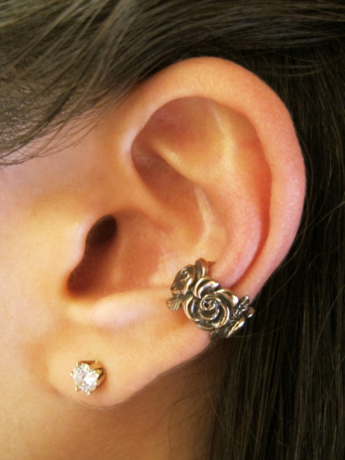 Rose Ear Cuff in Bronze
