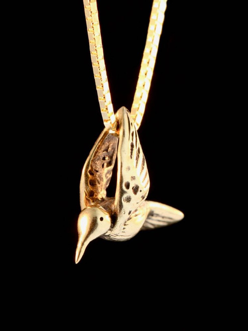 14kY Hummingbird Necklace .12ctw - Beyond Measure Jewelers