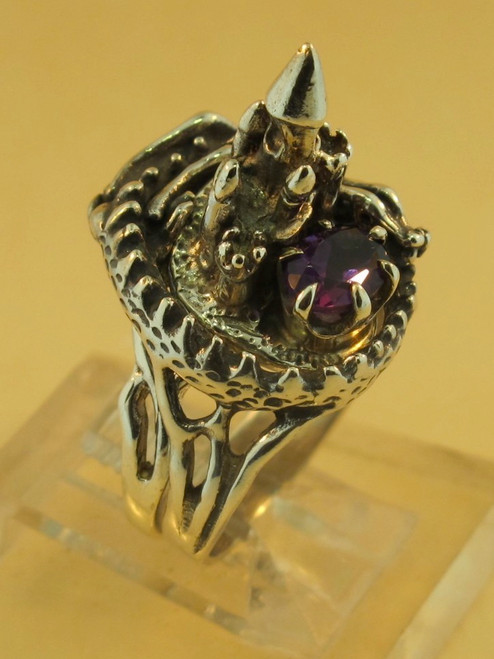 Castle Dragon Ring with Amethyst Castle Dragon Ring with Amethyst