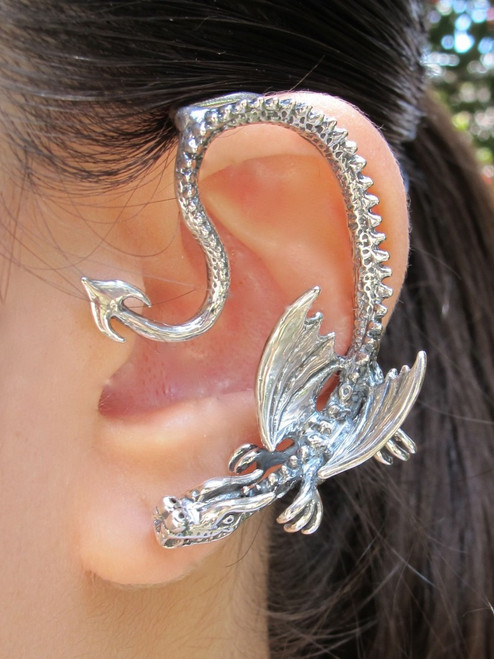 Silver Throne Dragon Ear Wrap Silver Throne Dragon Ear Wrap