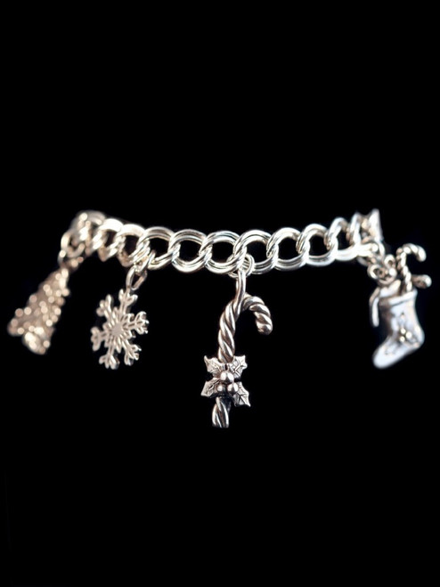 Sterling Silver Christmas Charm Bracelet