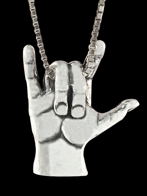 Love Sign Pendant ASL in Silver Love Sign Pendant ASL in Silver