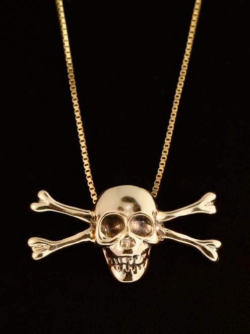 Gold Skull and Crossbone Pendant - 14k Gold Gold Skull and Crossbone Pendant - 14k Gold